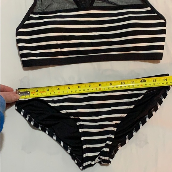 Vince Camuto swim suit bikini 2piece mesh stripes - Picture 8 of 8